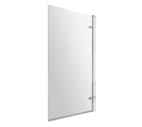 Nuie Pacific Hinged Square Straight Bath Screen | Chrome | Glass/Aluminium | 830mm