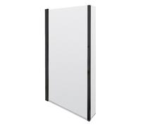 Nuie Pacific L Shaped Bath Screen with Fixed Return | Matt Black | Glass/Aluminium | 795mm x 1430mm x 24mm