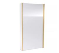 Nuie Pacific L Shaped Shower Bath Screen with Fixed Return | Brushed Brass | Aluminium | 795mm