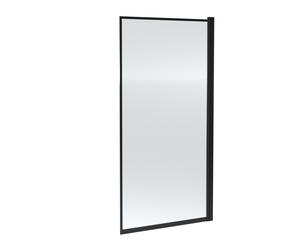 Nuie Pacific Outer Framed Hinged Square Straight Bath Screen | Matt Black | Aluminium | 790mm