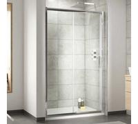 Nuie Pacific Sliding Shower Door 1700mm (Aqsl17) - 6mm Toughened Glass, Chrome Frame, Reversible