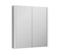 Nuie Parade 600mm 2-Door Mirrored Cabinet Gloss White Modern Bathroom Wall Hung