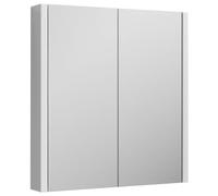 Nuie Eden 2 Door Mirror Cabinet | Gloss White | Glass/MDF | 600mm