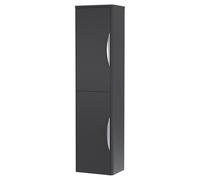 Nuie Parade Satin Tall Wall Hung Storage Unit | Soft Black | MFC | 1400mm x 350mm