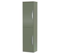 nuie PMP863 Parade Modern Bathroom Wall Hung 2 Door Tall Unit, 350mm, Satin Green