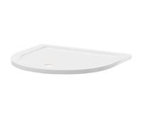 Nuie Pearlstone D Shaped Shower Tray | White | Acrylic/Stone Resin | 1050mm x 950mm x 40mm