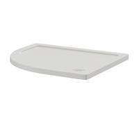 Nuie Pearlstone Left Hand Offset Quadrant Shower Tray | White | Acrylic/Stone Resin | 900mm x 760mm x 40mm