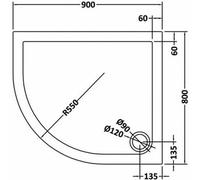 Nuie Pearlstone Offset Quadrant Low-Profile Shower Tray With Right-Hand Waste