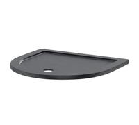 Nuie Pearlstone Slate D Shaped Shower Tray | Slate Grey | Acrylic/Stone Resin | 1050mm x 950mm x 40mm