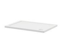 Nuie Pearlstone Slip Resistant Rectangular Shower Tray | White | Acrylic/Stone Resin | 1000mm x 700mm x 40mm