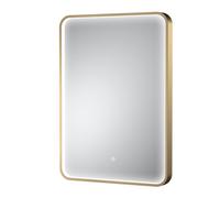 Nuie Pictor Inset Framed Touch Sensor LED Mirror with Demister | Brushed Brass | Glass/Aluminium | 700mm x 500mm