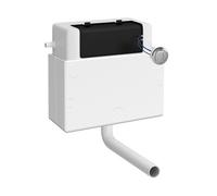 Nuie Pneumatic Dual Flush Concealed Cistern and Push Button | Chrome | Plastic | 340mm x 296mm x 142mm