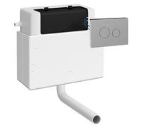 Nuie Pneumatic Dual Flush Concealed Cistern and Push Buttons | Chrome | Plastic | 340mm x 296mm x 142mm
