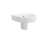Nuie Provost Basin and Semi Pedestal | White | Ceramic | 520mm