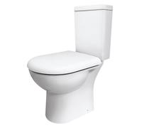 Nuie Provost Short Projection Semi Flush to Wall Toilet Pan and Cistern | White | Ceramic | 360mm x 745mm x 620mm