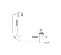 Nuie Push Button Inset Bath Waste with Overflow | Matt Black | Brass | 70mm x 70mm x 70mm