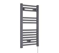 Nuie Radiator MTY153 | Modern Bathroom 300 Watt Heated Electric Ladder Towel Rail, 720mm x 400mm, Anthracite