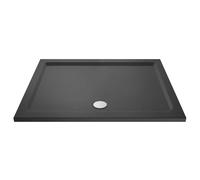 Nuie Rectangular Shower Tray with Centre Edge Waste | Slate Grey | Acrylic/Stone Resin | 1400mm x 700mm