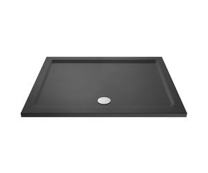 Nuie Rectangular Shower Tray with Centre Edge Waste | Slate Grey | Acrylic/Stone Resin | 1600mm x 760mm