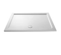 Nuie Rectangular Shower Tray with Centre Edge Waste | White | Acrylic/Stone Resin | 1400mm x 760mm