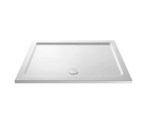 Nuie Rectangular Shower Tray with Centre Edge Waste | White | Acrylic/Stone Resin | 1600mm x 800mm
