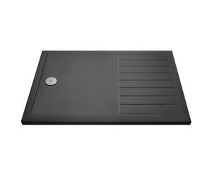 Nuie Rectangular Walk In Shower Tray with Centre Edge Waste | Slate Grey | Acrylic/Stone Resin | 1700mm x 800mm
