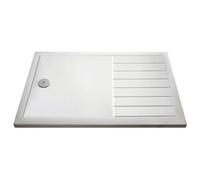 Nuie Rectangular Walk In Shower Tray with Centre Edge Waste | White | Acrylic/Stone Resin | 1700mm x 700mm