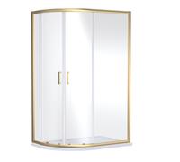 Nuie Rene Double Door Offset Quadrant Shower Enclosure | Brushed Brass | Aluminium | 800mm x 1200mm x 1900mm