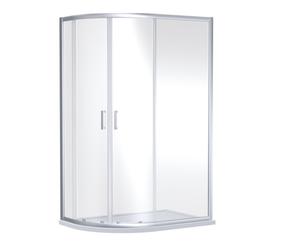 Nuie Rene Double Door Offset Quadrant Shower Enclosure | Chrome | Aluminium | 760mm x 900mm x 1900mm