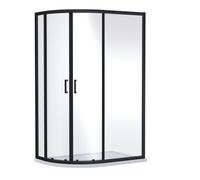 Nuie Rene Double Door Offset Quadrant Shower Enclosure | Matt Black | Aluminium | 900mm x 1200mm x 1900mm