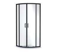 Nuie Rene Double Door Quadrant Shower Enclosure | Matt Black | Aluminium | 800mm x 1900mm