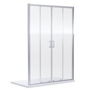 nuie Rene 1900 x 1400mm Double Sliding Shower Door - Chrome, Silver