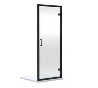 Nuie Rene Hinged Shower Door | Matt Black | Aluminium | 800mm x 1900mm