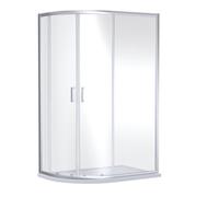 Nuie Rene Offset Quadrant Shower Enclosure, Durable Sliding Doors Glass Shower Screen In Chrome Finish, 1900 X 900 X 760mm