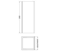 Nuie Rene Shower Side Panel | Matt Black | Aluminium | 1000mm x 1900mm