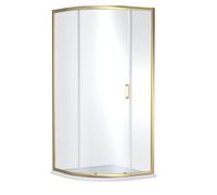 Nuie Rene Single Entry Quadrant Shower Enclosure | Brushed Brass | Glass/Aluminium | 900mm x 1900mm