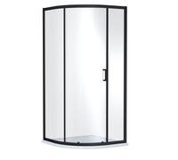 Nuie Rene Single Entry Quadrant Shower Enclosure | Matt Black | Glass/Aluminium | 900mm x 1900mm