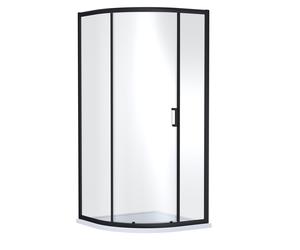 Nuie Rene Single Entry Quadrant Shower Enclosure | Matt Black | Glass/Aluminium | 900mm x 1900mm