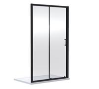 Nuie Rene Sliding Shower Door | Matt Black | Aluminium | 1200mm x 1900mm