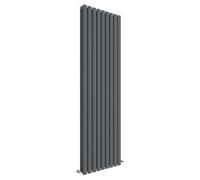 Nuie HLA81 Sloane Modern Home Wall Mount Designer Vertical Double Panel Radiator, 1800mm x 528mm x 78mm, Anthracite