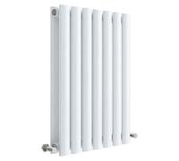 Nuie HL337D Revive Modern Home Wall Mount Designer Horizontal Double Panel Radiator, 600mm x 412mm x 78mm, High Gloss White