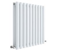 Nuie Revive Double Panel Radiator | Gloss White | Steel | 600mm x 586mm
