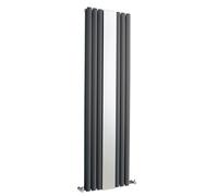 Nuie Revive Double Panel Radiator with Mirror | Anthracite | Steel | 1800mm x 499mm