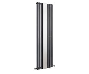Nuie Revive Single Panel Radiator with Mirror | Anthracite | Steel | 1800mm x 499mm