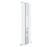 Nuie Revive Single Panel Radiator With Mirror 1800 X 499Mm Gloss White, White