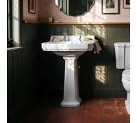 Nuie Richmond 560mm 2 Tap Hole Basin & Full Pedestal Traditional Bathroom Sink