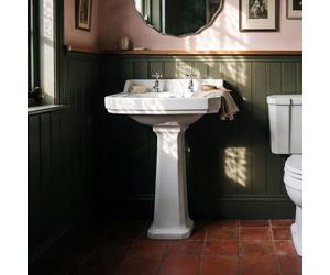 Nuie Richmond 560mm 2 Tap Hole Basin & Full Pedestal Traditional Bathroom Sink