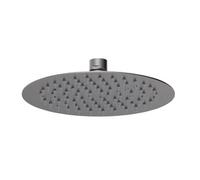 Nuie Round Fixed Shower Head | Brushed Pewter | Stainless Steel | 200mm