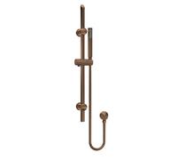 Nuie Round Shower Slide Rail Kit with Outlet Elbow | Brushed Bronze | Brass | 140mm x 740mm x 76mm
