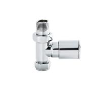 Nuie Round Straight Radiator Valves | Chrome | Steel | 30mm x 81mm x 81mm